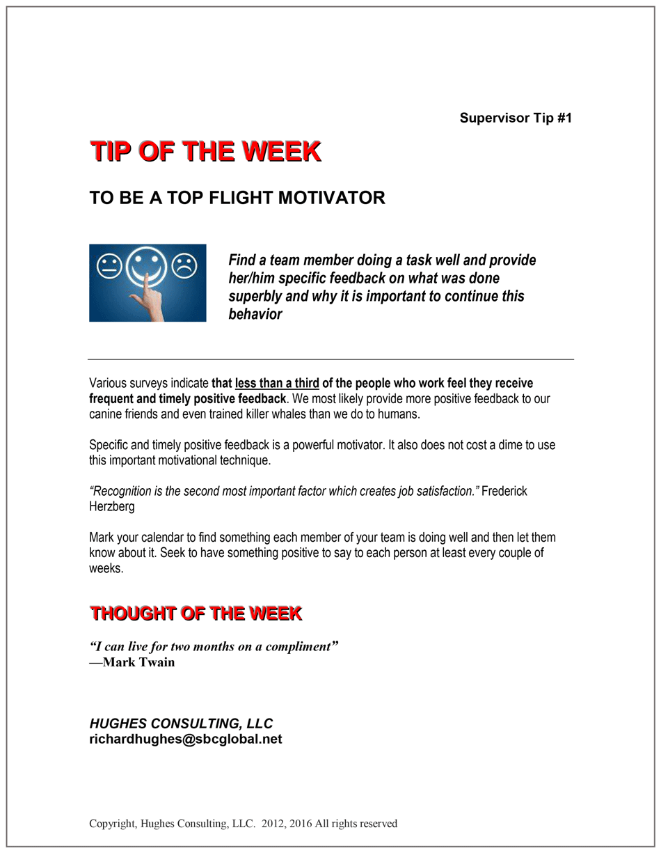 To be a top flight motivator